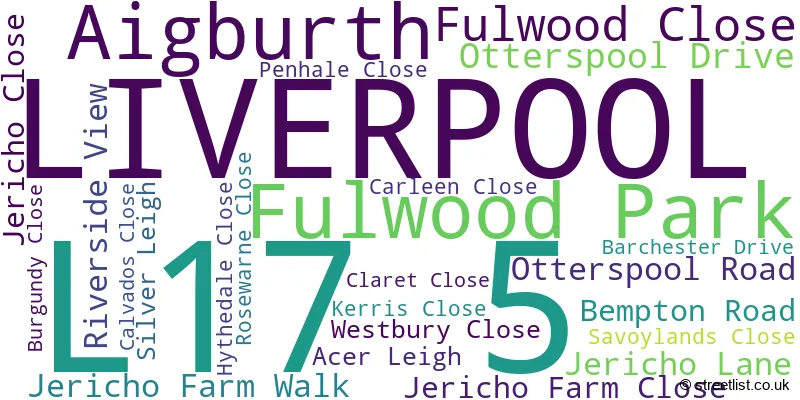 A word cloud for the L17 5 postcode